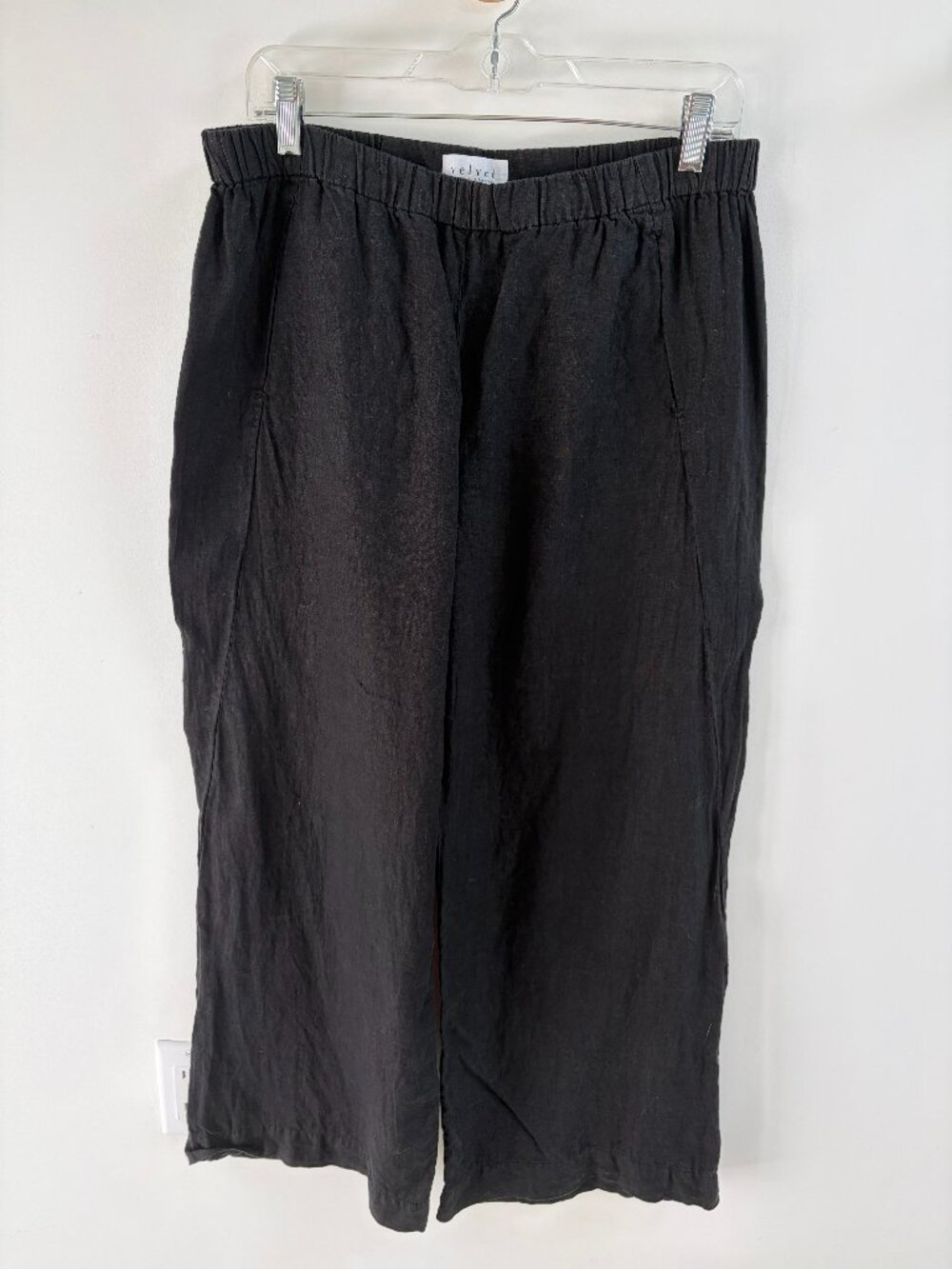 Velvet Lola Linen Black Pants Size Large